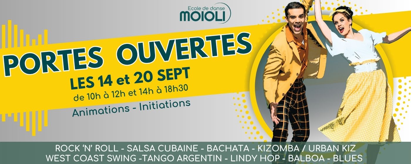 Journées portes ouvertes à l'école de danse Moioli les 14 et 20 septembre 2025.